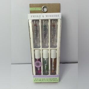 Smoke & mirrors LIP Bontanical OIL & lip Balm Gloss Lippie set NEW 6 pc set